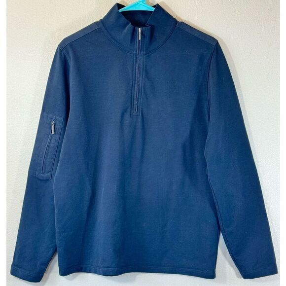 NWOT PATRICK ASSARAF PIMA STRETCH FLEECE QUARTER ZIP PULLOVER FITTED SWEATER M - Picture 4 of 13